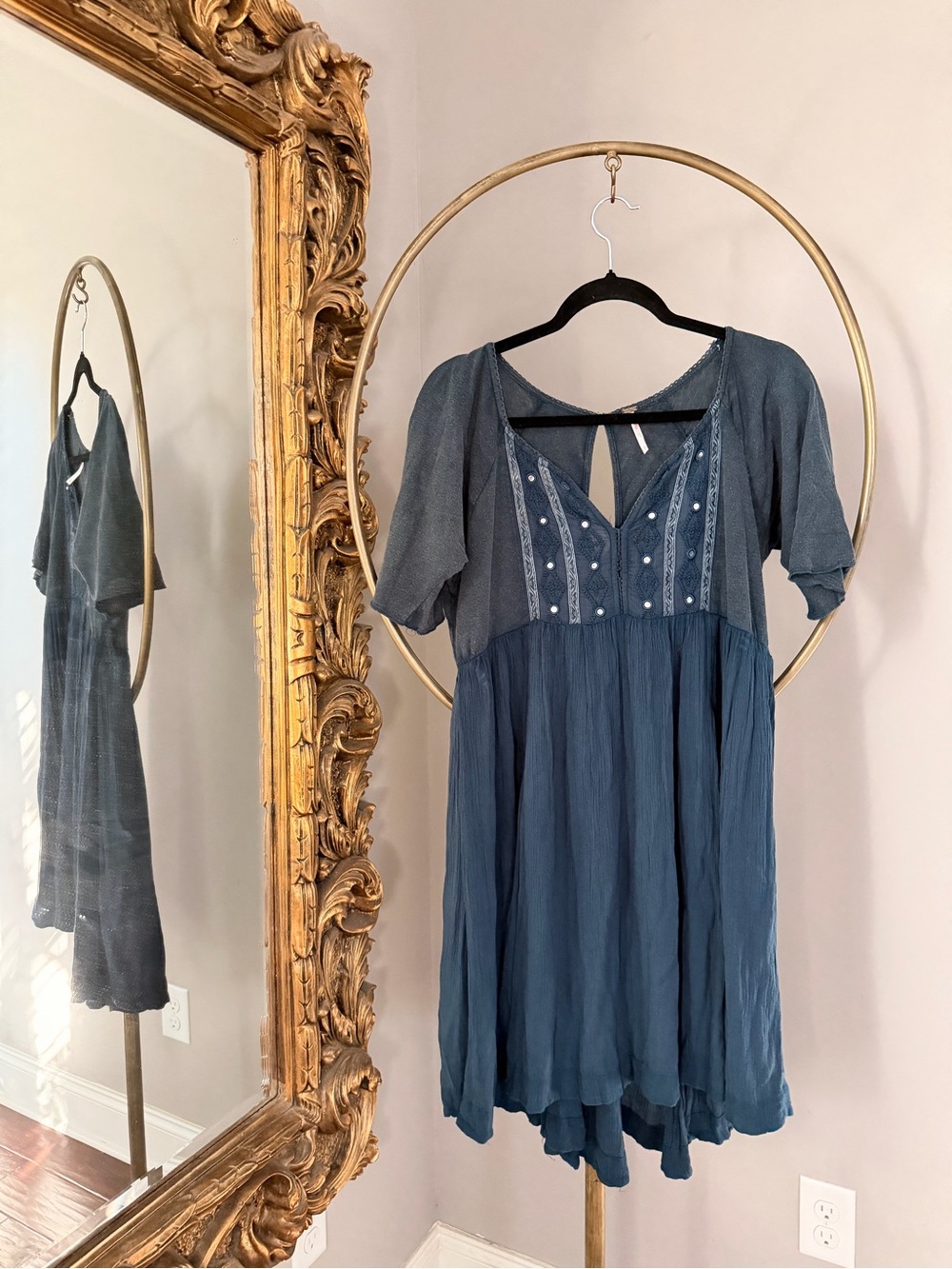 Free People Embroidered / Embellished Mini Dress